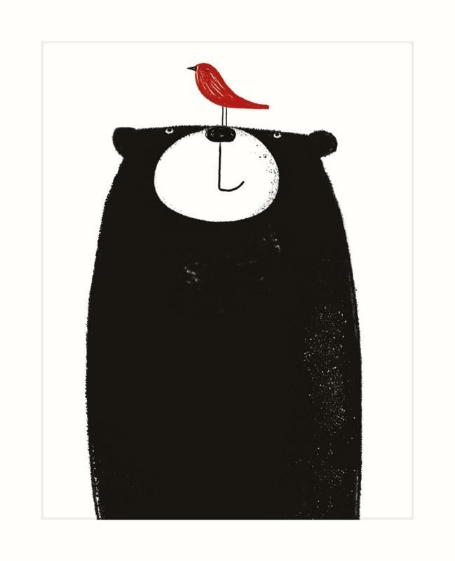 Bear And Bird Greeting Card