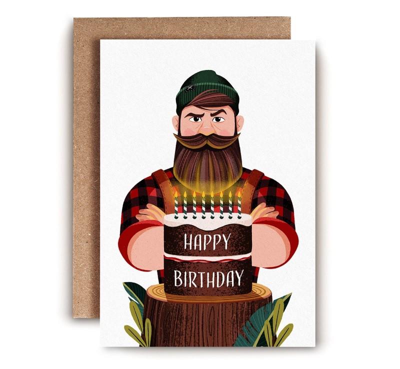 Lumberjack Birthday Card
