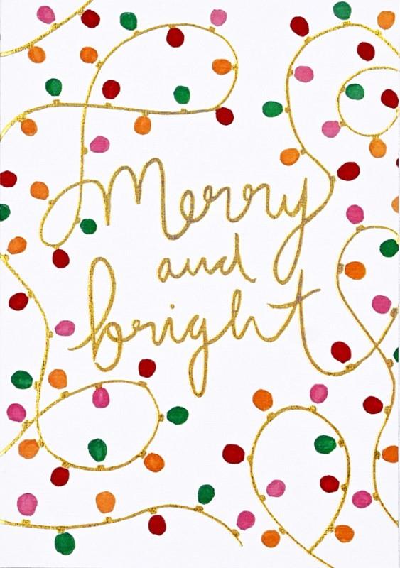 Merry and Bright Small Holiday Cards, Box of 20