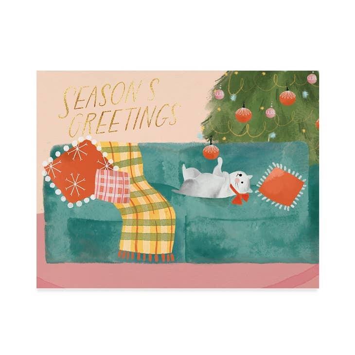 Holiday Chill Cat Christmas Card