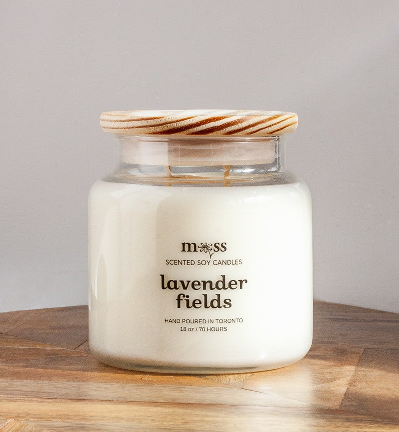 Lavender Fields 18oz Moss Apothecary Candle Moss Danforth