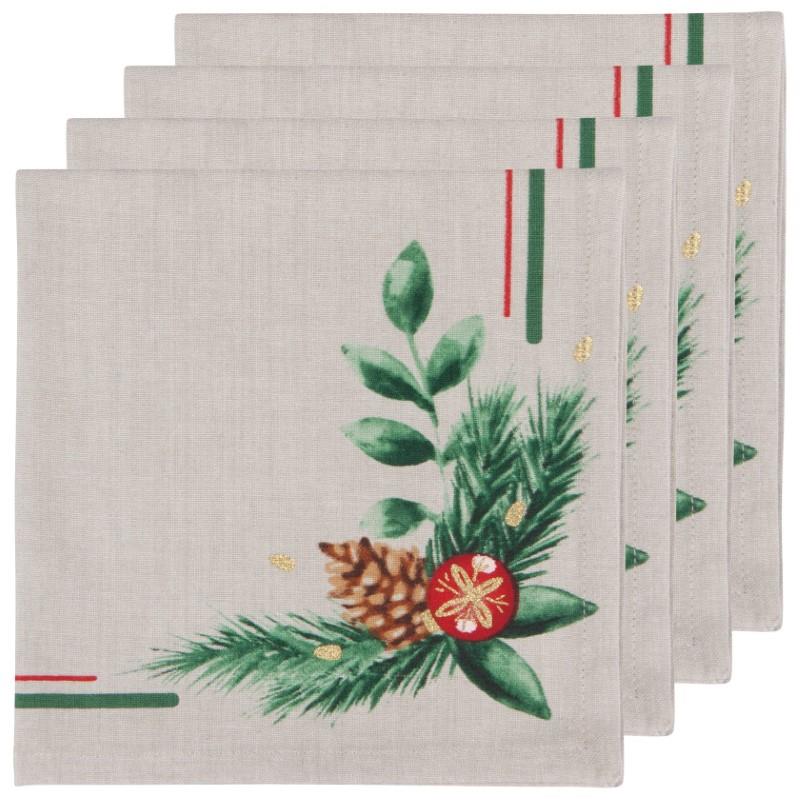 Deck The Halls Cotton Napkins, Set of 4