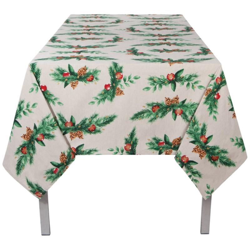 Deck The Halls Cotton Tablecloth