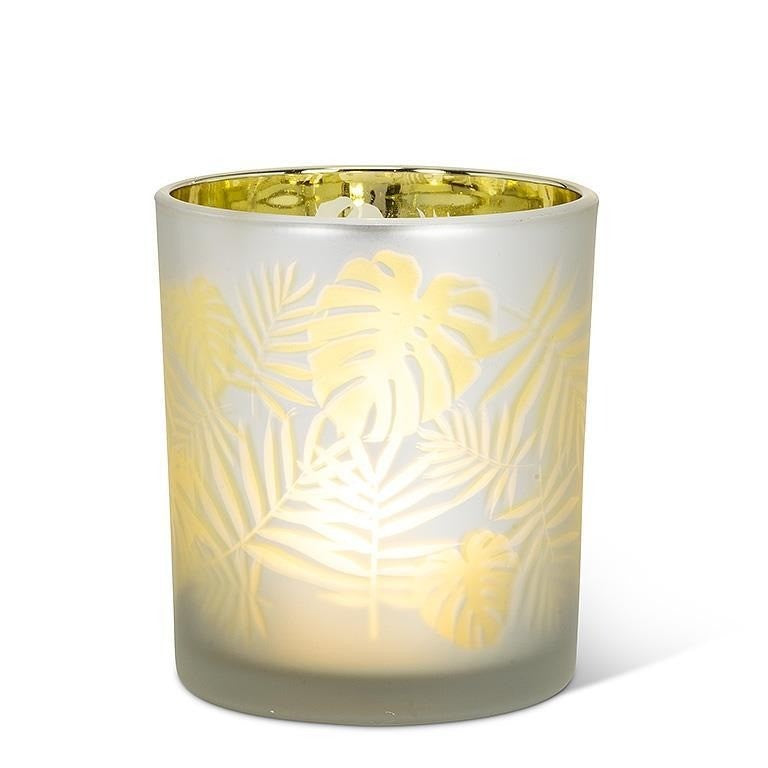 Large Frost Leaf Tealight Holder