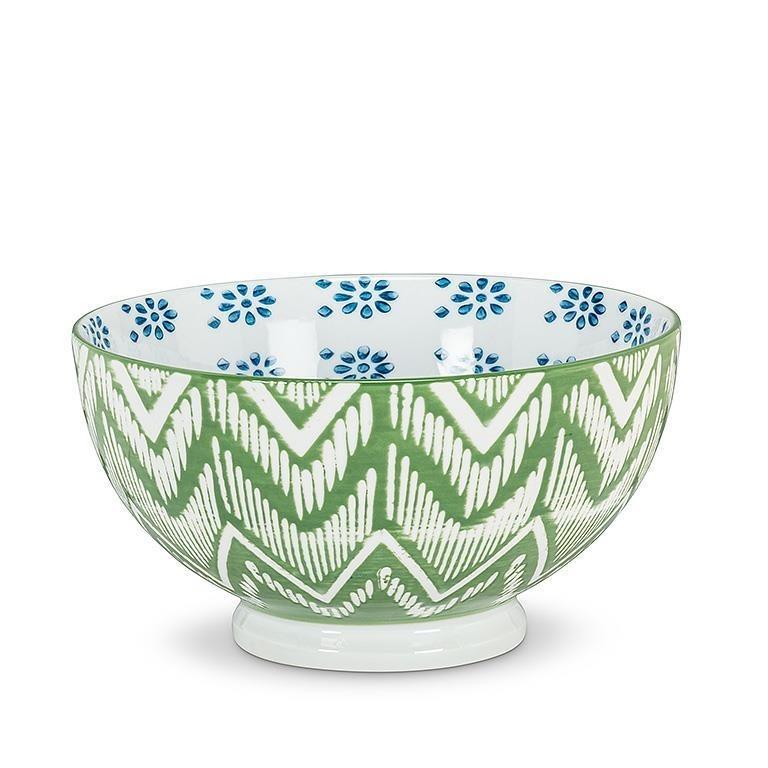 Green and Blue Deep Porcelain Bowl