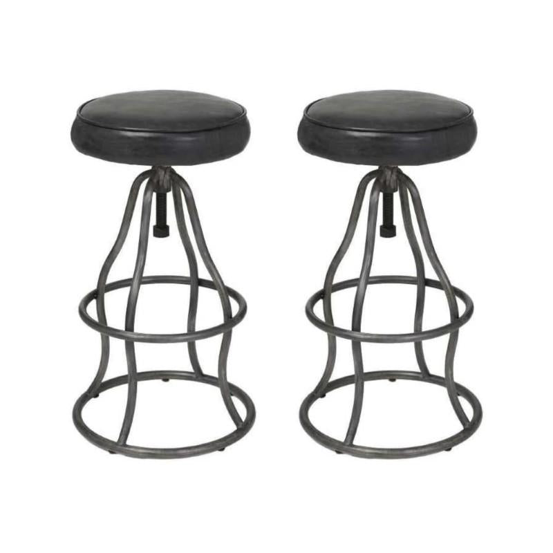 Distressed Black Bowie Bar Stool, Set of 2