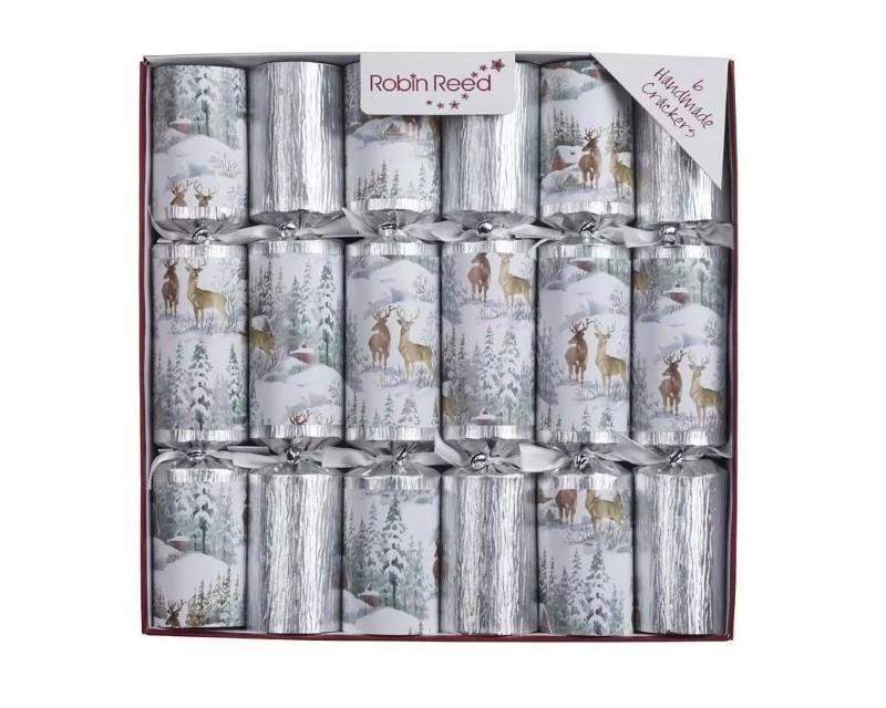 Robin Reed Frosted Forest Christmas Crackers, Set of 6