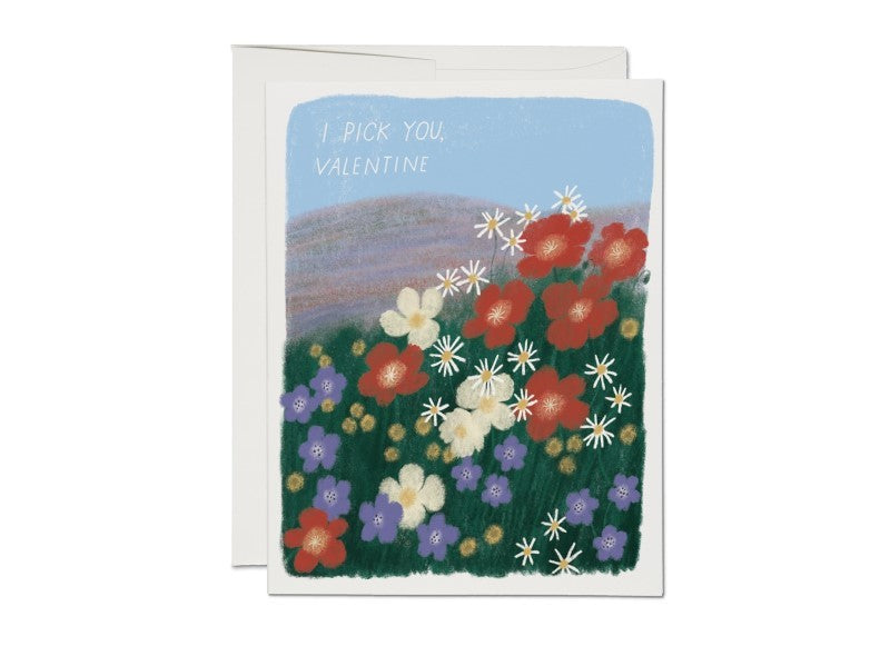 Picking Flowers Valentine's Day Card