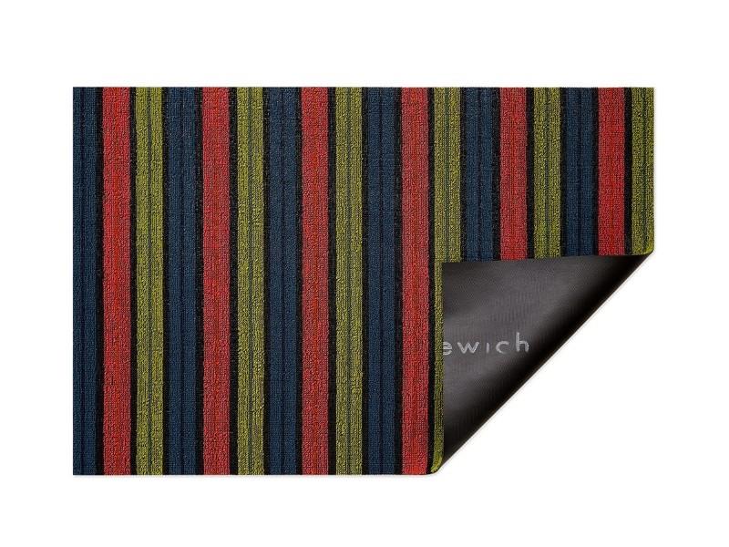 Chilewich Ribbon Stripe Shag Mat, Limelight