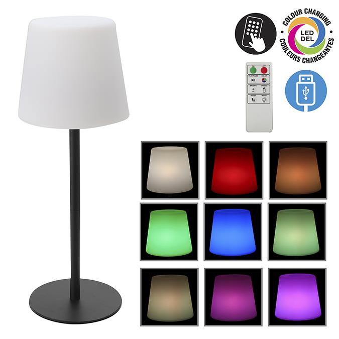 USB Rechargeable Colour Changing Tabletop Lamp, 15"