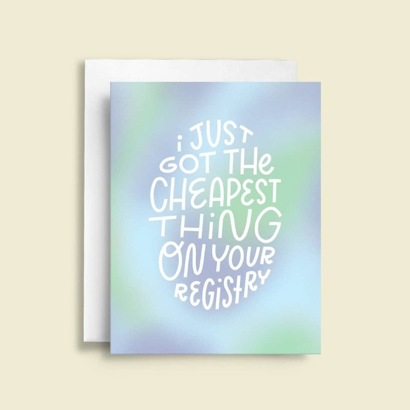 Honest Funny Registry Wedding Card