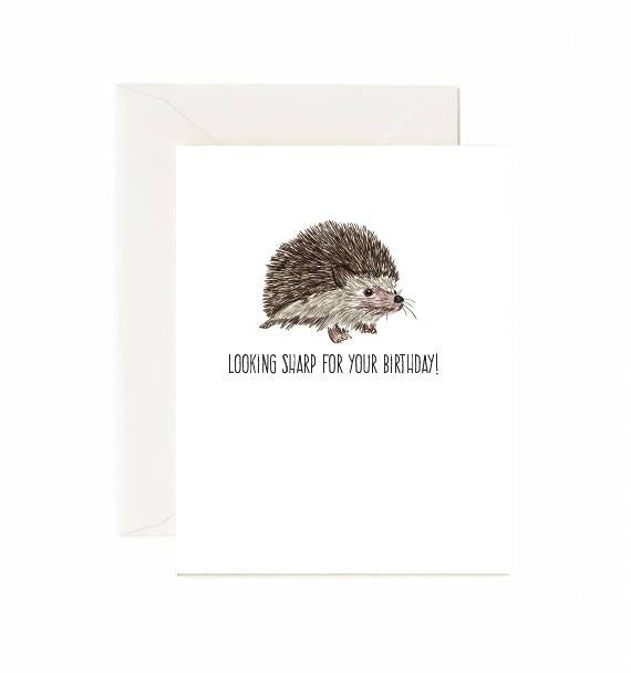 Hedgehog Looking Sharp Birthday Card