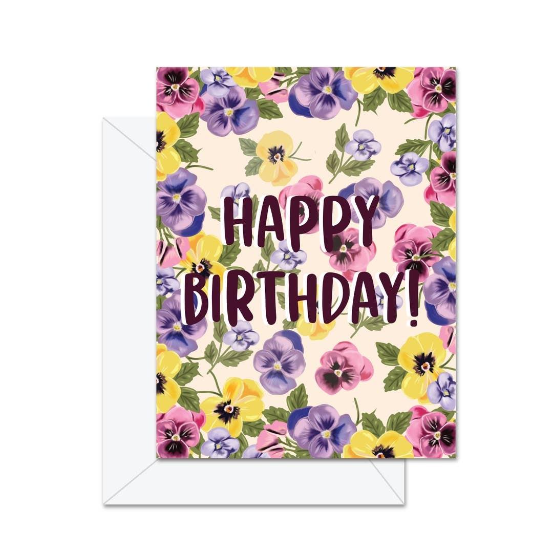 Pansies Floral Birthday Card