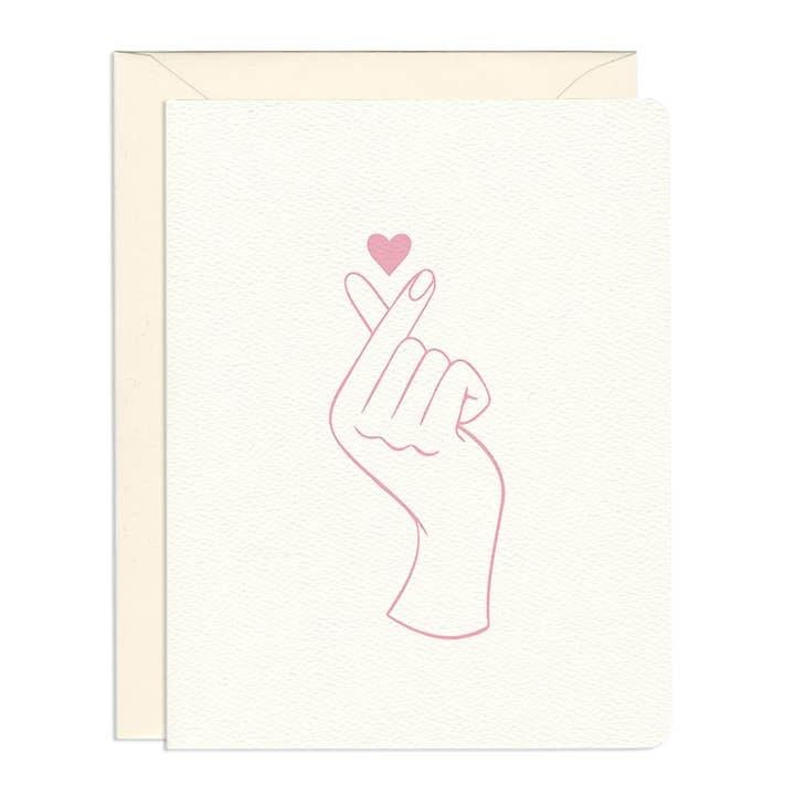 Finger Heart Valentine's Day Card