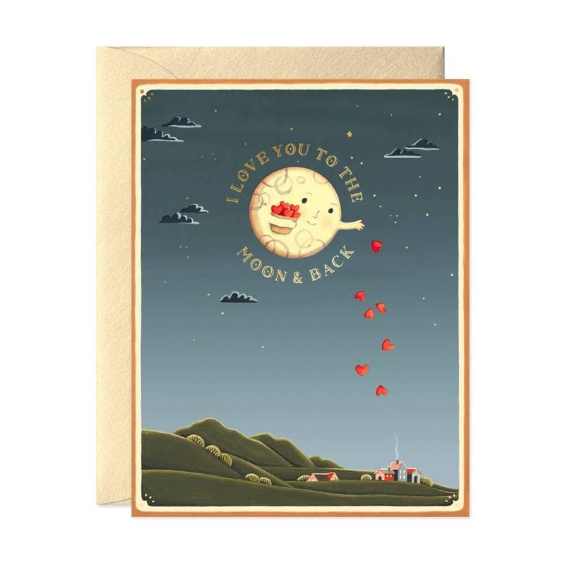 Moon And Back Greeting Card