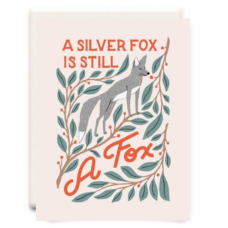 Silver Fox Birthday Card