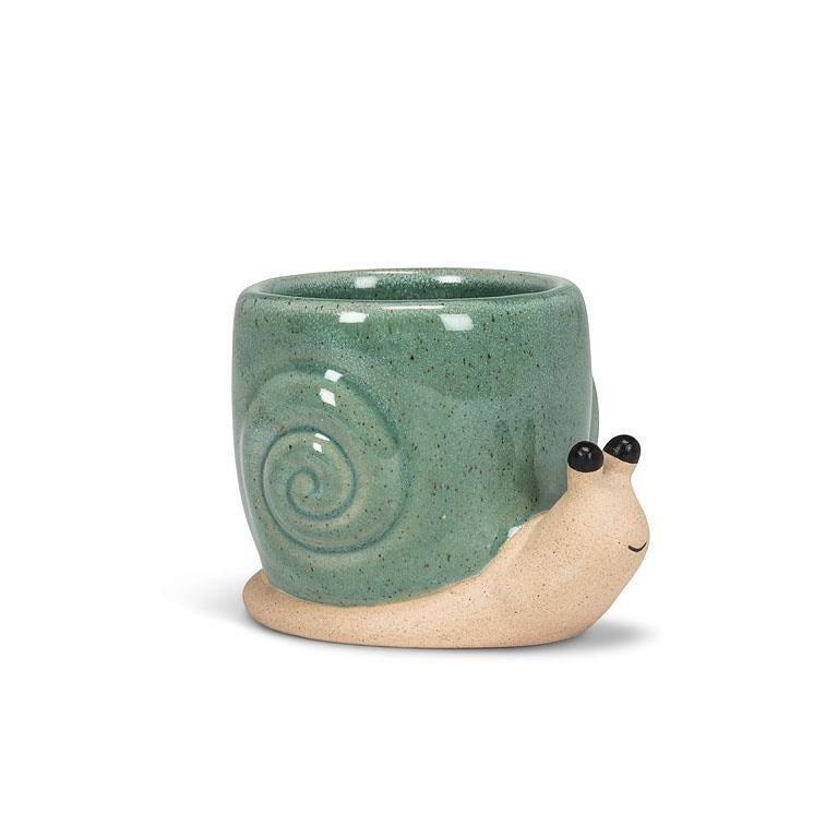 Mini Turquoise Snail Planter, 2.25&quot;H