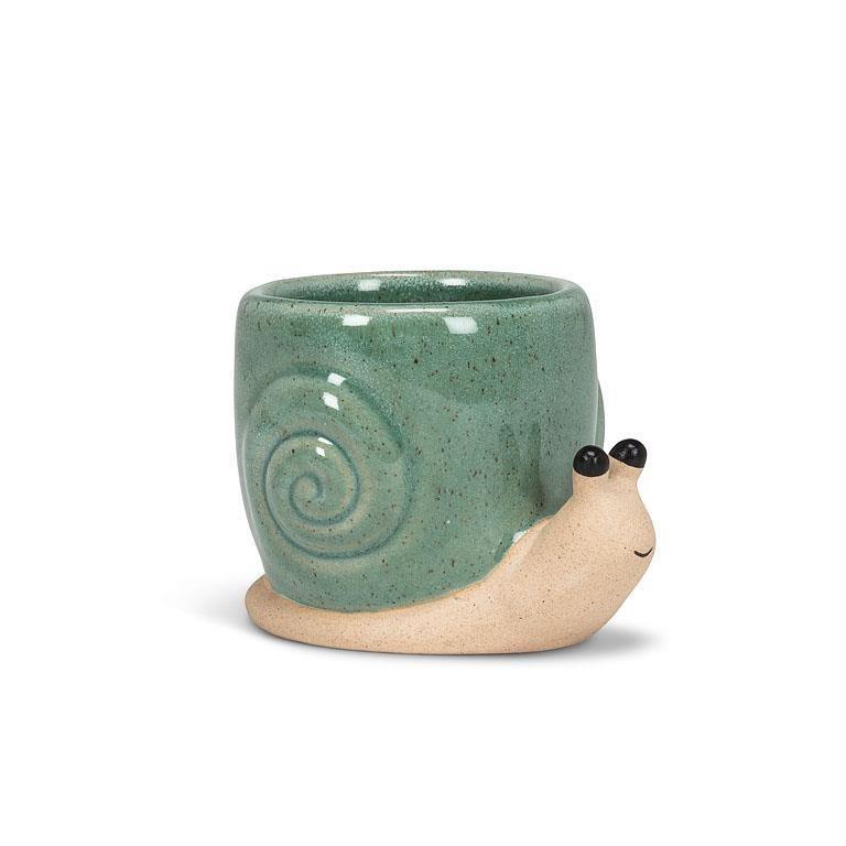 Mini Turquoise Snail Planter, 2.25"H