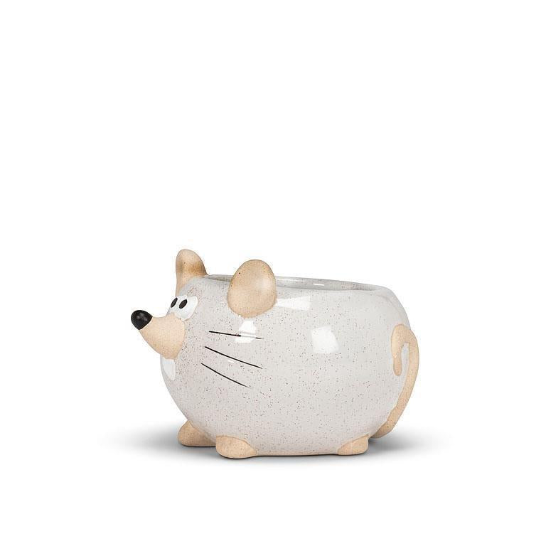 Mini White Mouse Planter, 2.25"