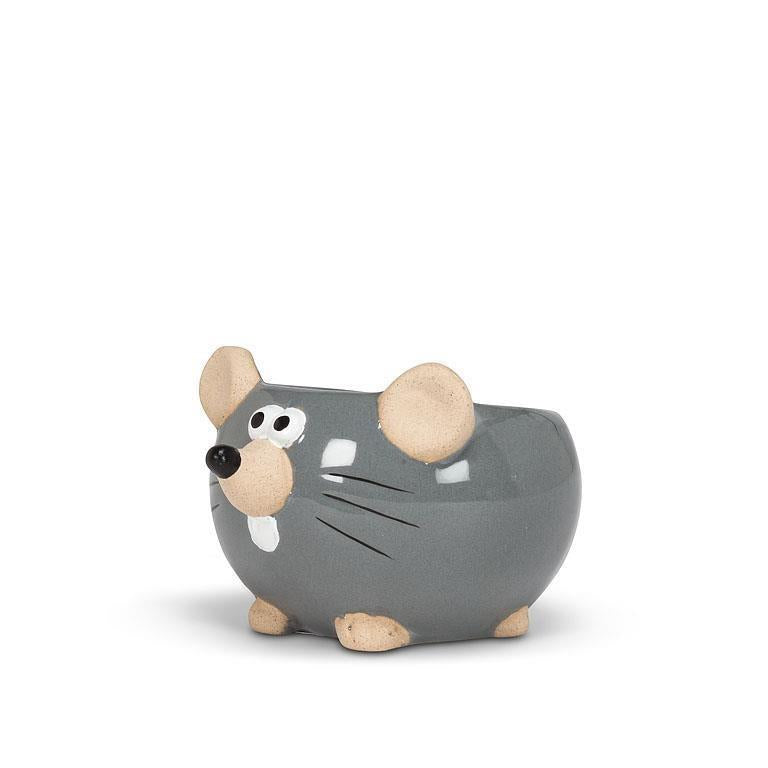 Mini Grey Mouse Planter, 2.25"