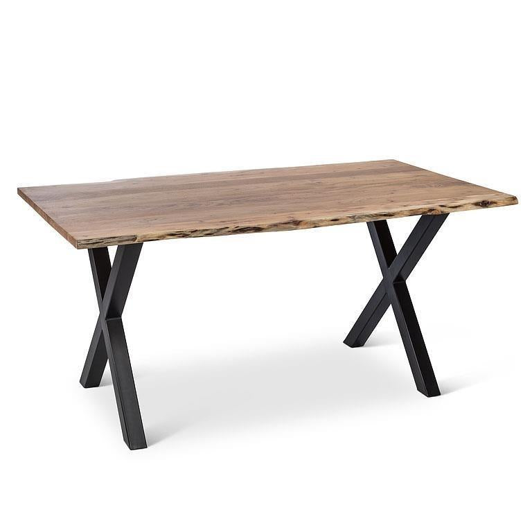 Live Edge X-Base Dining Table