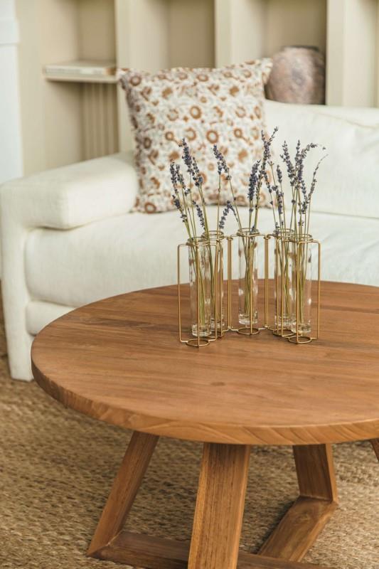 Gold Wire Frame 5 Glass Tube Vase