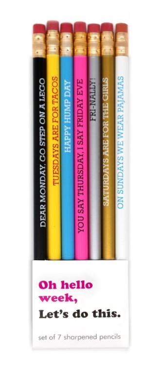 Hello Week, Let's Do This - Pencil Set of 7