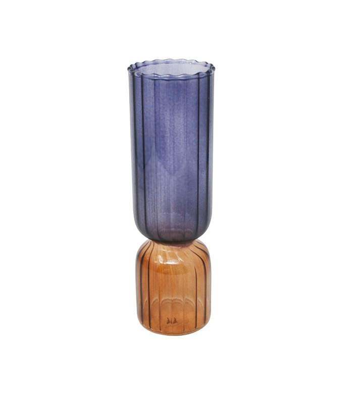 Shrinked Purple & Amber Vase