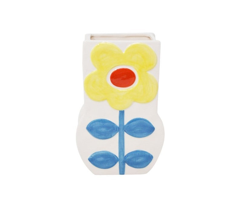 Yellow Flower Flat Vase