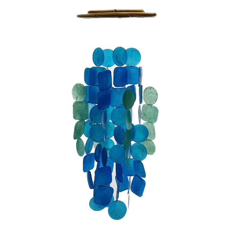 Capiz Shell Wind Chimes - Blue Turquoise