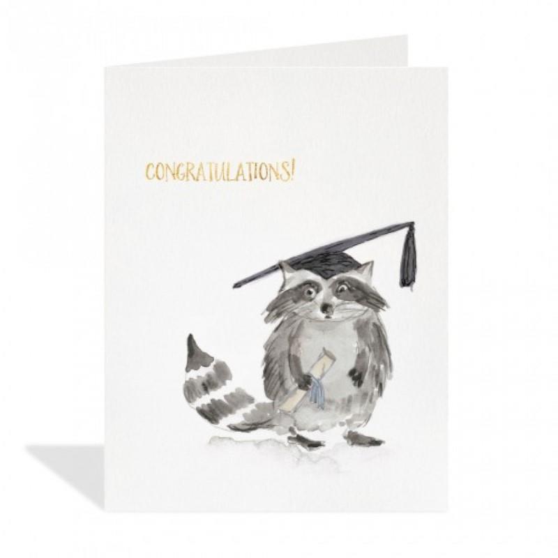 Graduation Raccoon Greeting Card