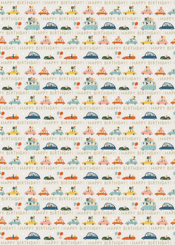 Birthday Cars Wrapping Paper, 3 Metres