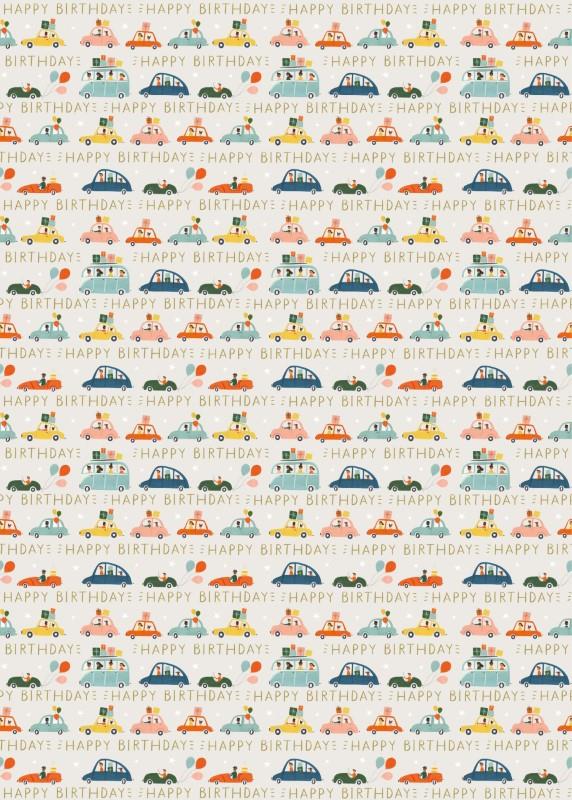Birthday Cars Wrapping Paper, 3 Metres