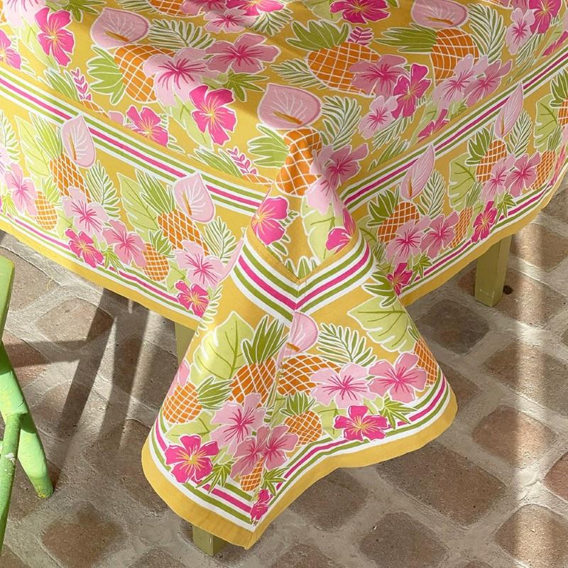 Pineapple Hibiscus Cotton Tablecloth