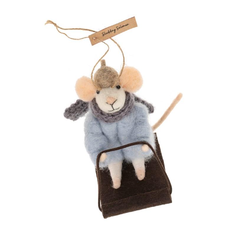 Sledding Soloman Mouse Ornament