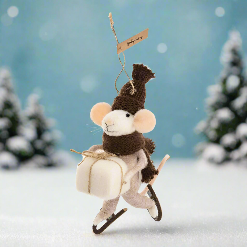 Skating Sidney Mouse Ornament