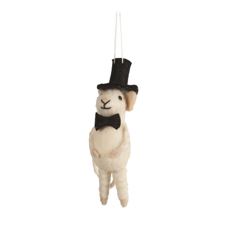 Mouse With Top Hat & Bowtie Ornament