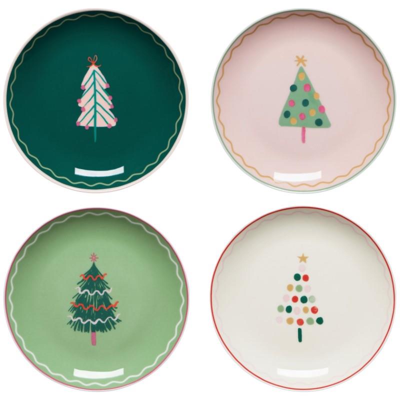 Glitzmas Appetizer Plates, Set/4