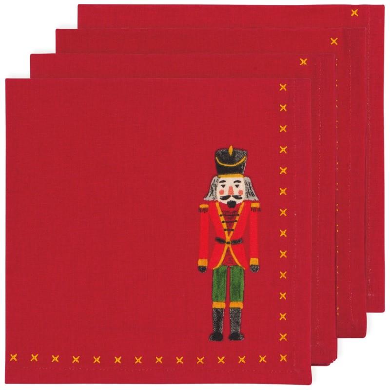 Nutcracker Luncheon Cotton Napkins, Set/4