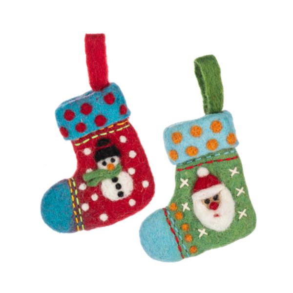 Mini Wool Stocking Ornament