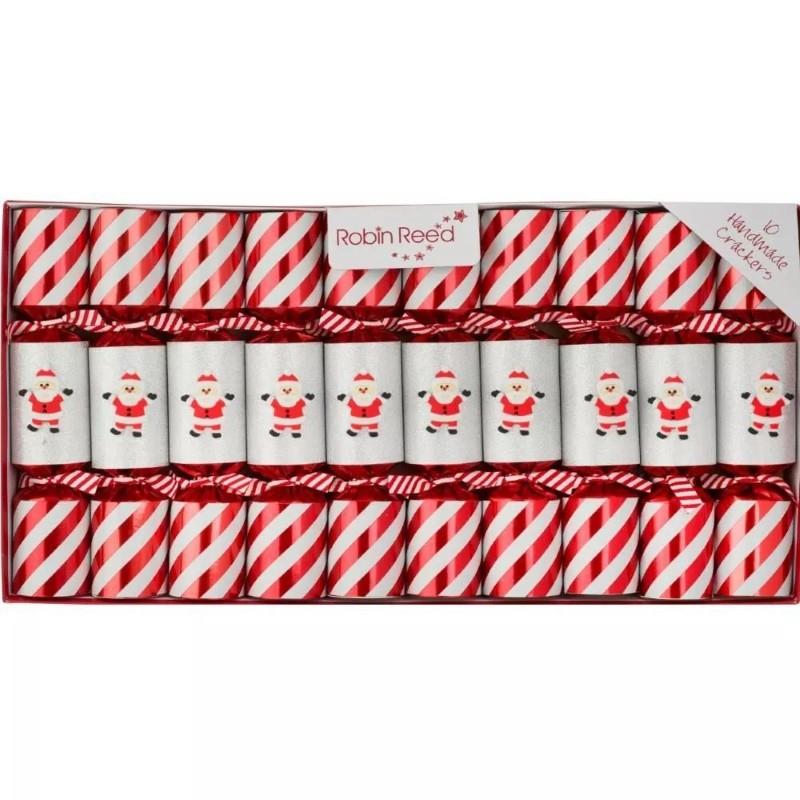 Candy Cane Santa Christmas Crackers, Set Of 10