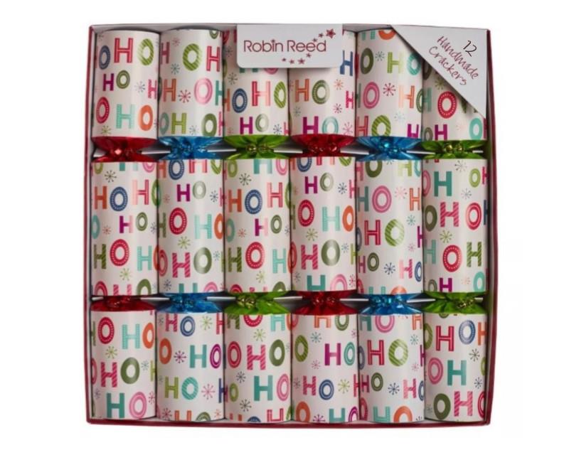 Ho Ho Ho Christmas Crackers, Set Of 12