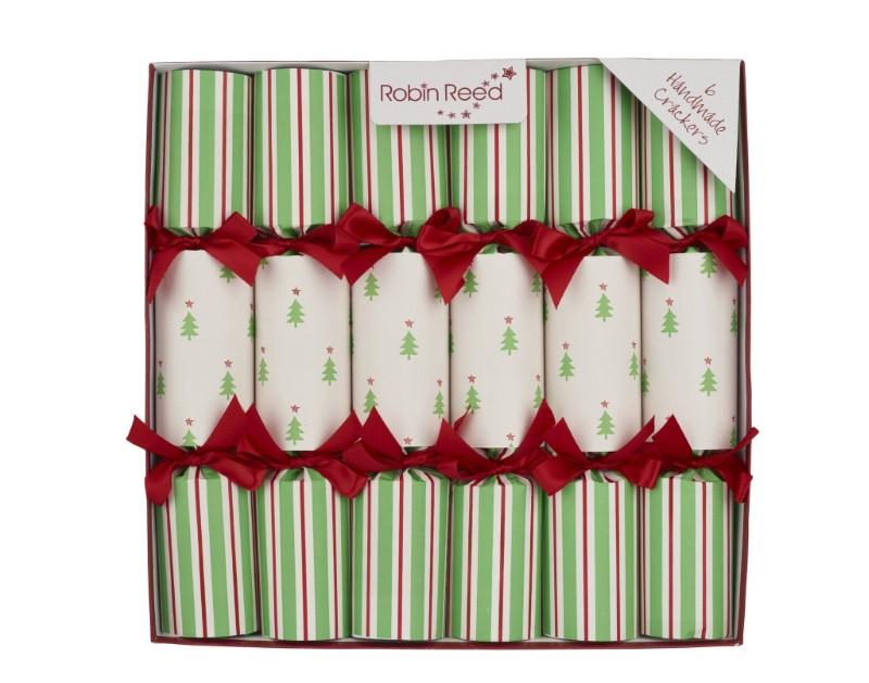 Peppermint Tree Christmas Crackers, Set of 6