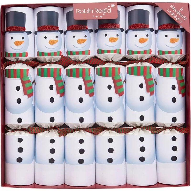 Racing Snowman Christmas Crackers, Set of 6