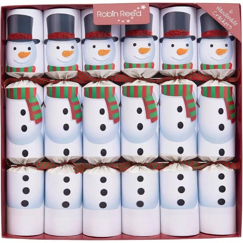 Racing Snowman Christmas Crackers, Set of 6