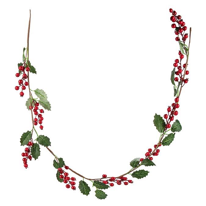 Red Berry & Holly Garland, 60"L