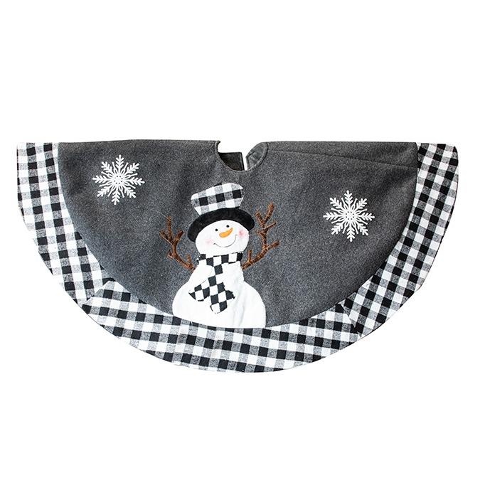 Checkered Snowman Tree Skirt