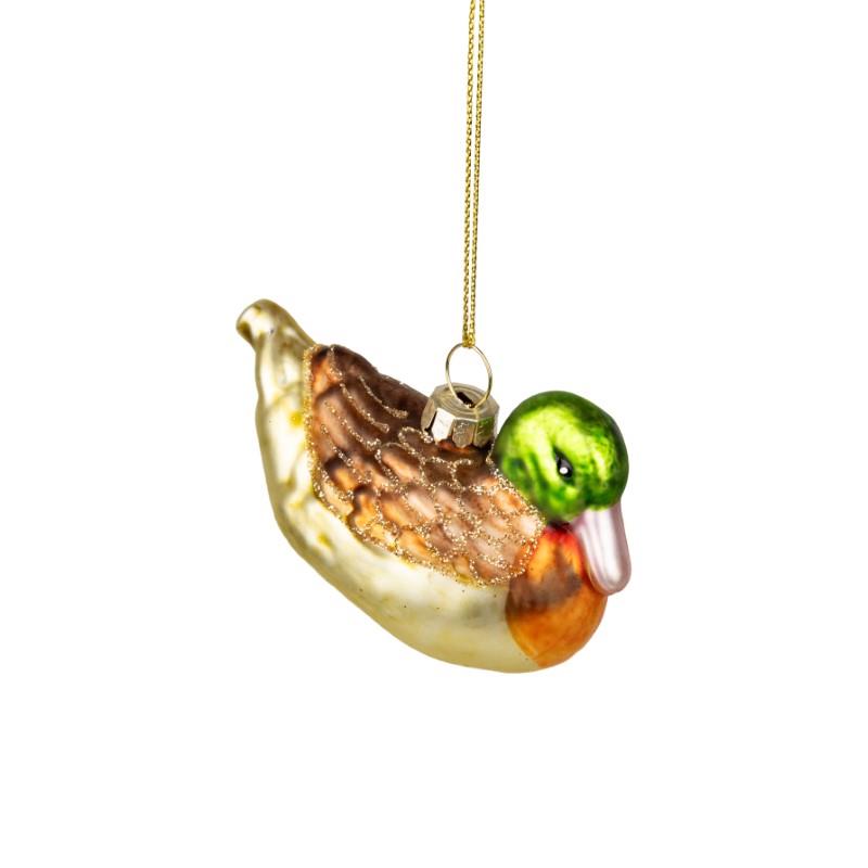 Vintage Glass Duck Ornament