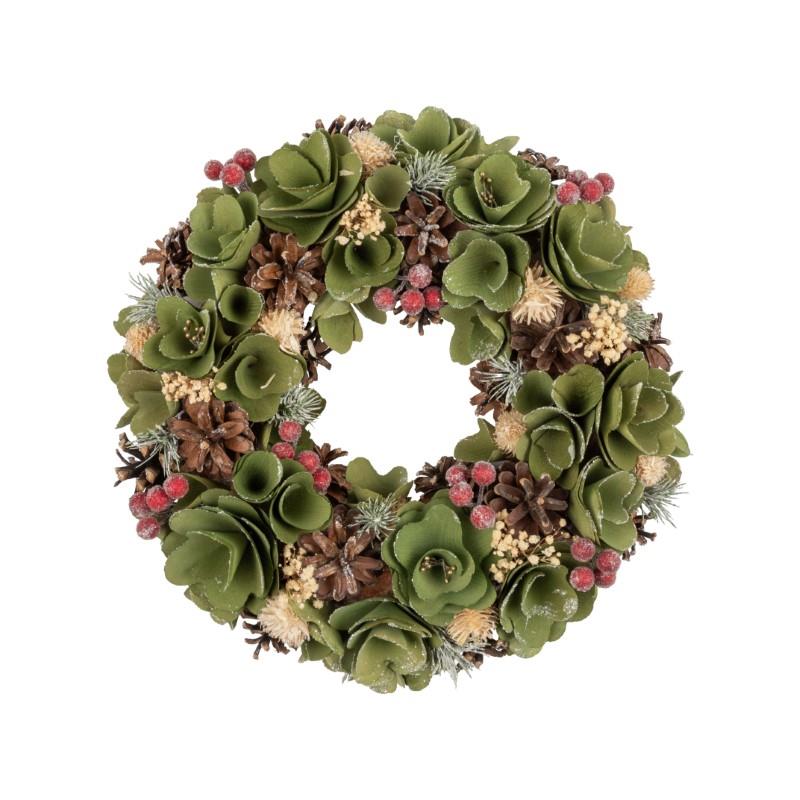 Pinecone & Cranberries Wreath, 13.5"D