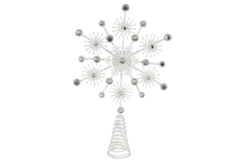 White and Silver Starburst Tree Topper